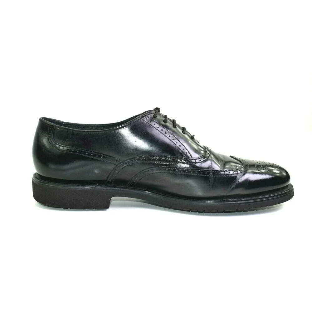 ET Wright Men's Black Dress‎ Brogue Leather Shoes Wing Tip Oxford Size 11.5 B